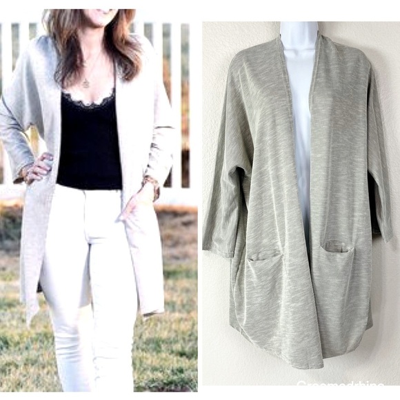 Donni Sandwash Ribbed Long Line Cardigan OS - Picture 1 of 12